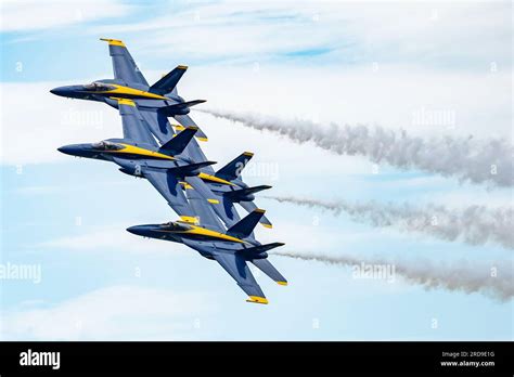 The U S Navy Flight Demonstration Squadron The Blue Angels Perform