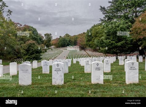 Headstones at Arlington National Cemetery ,a United States military ...