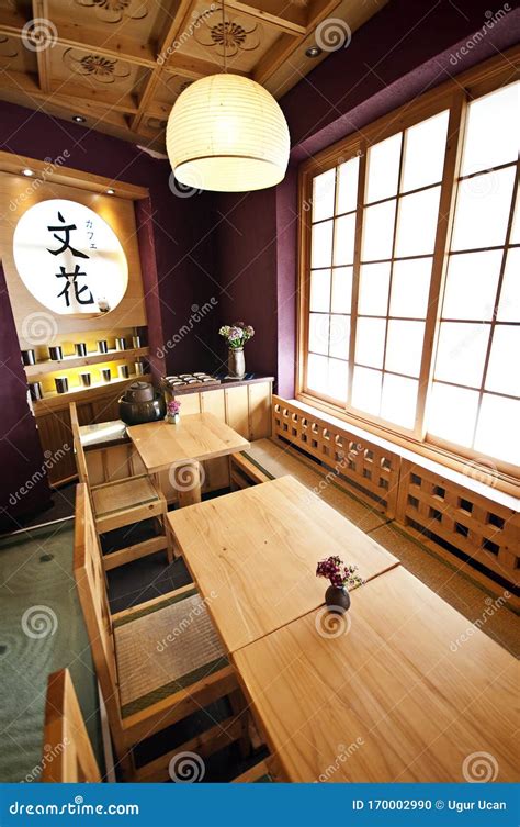 Traditional Japanese Restaurant Interior And Design Editorial Image