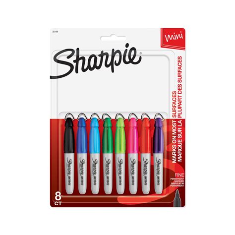 Sharpie Mini Permanent Markers Fine Point Assorted Colors 8 Count