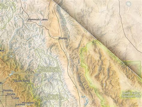 Topographic Map of California With City Labels – GeoJango Maps