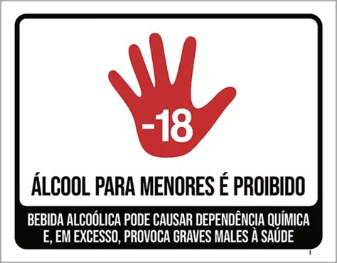 Kit 10 Placas Sinalização Álcool Para Menores Proibido Parcelamento