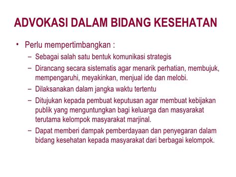 Advokasi Dalam Bidang Kesehatan Masyarakat