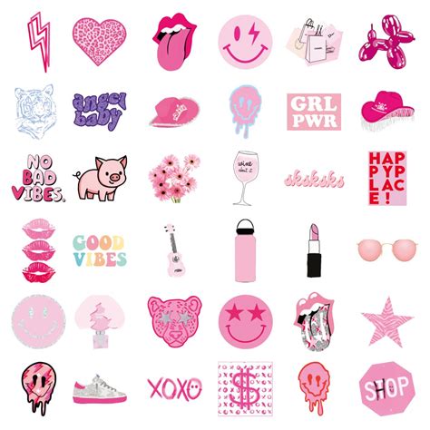 Buy 100 Pcs Preppy Stickers Pink Stickers Pack Aesthetic Stickers