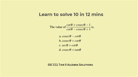 Trigonometry Solutions For Ssc Cgl Tier Ii Set Suresolv