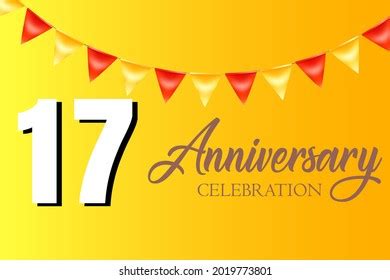 17 Year Anniversary Celebration Vector Design Stock Vector (Royalty ...