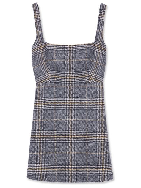 ALEXACHUNG Checked Cut Out Plaid Dress