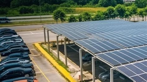 Premium Photo Aerial View Of Solar Panels Installed As Shade Roof