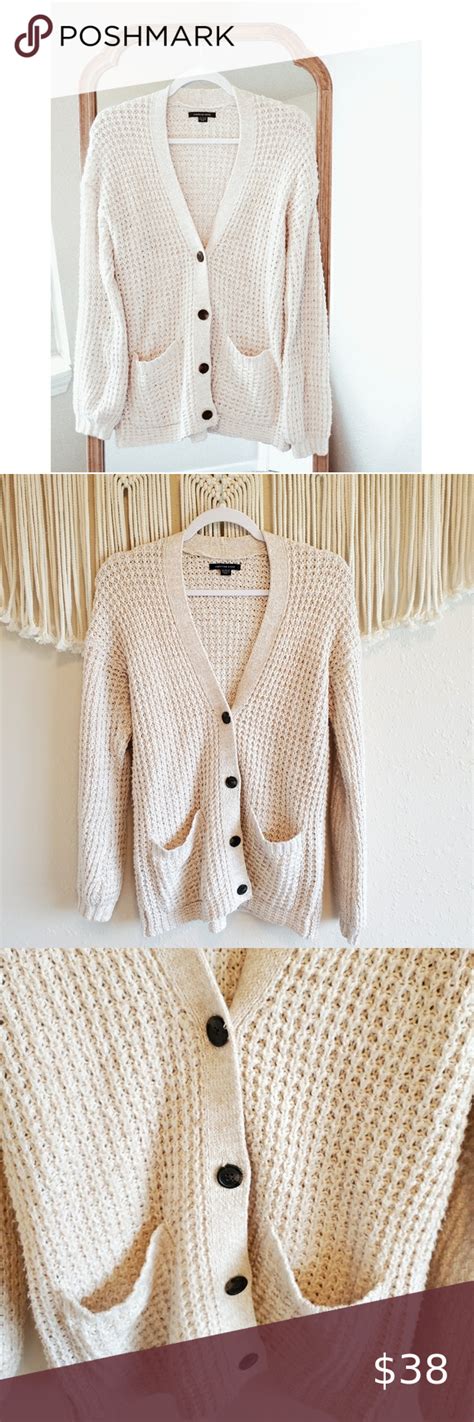 Ae Cream Waffle Knit Button Down Sweater Sz Xs Sweaters Waffle Knit