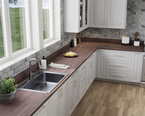 Shop Allen Roth Ft Espresso Stain Butcher Block Countertop And