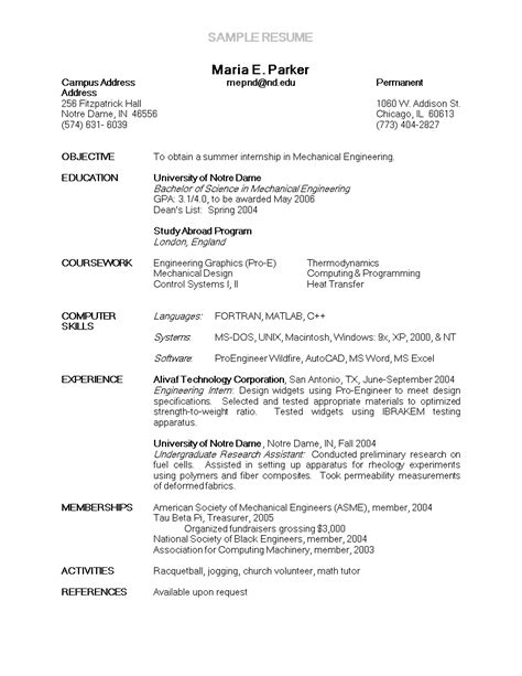 Resume Templates Notre Dame 3 TEMPLATES EXAMPLE TEMPLATES EXAMPLE