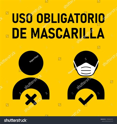 Uso Obligatorio De Mascarilla Mandatory Usage Royalty Free Stock Vector 1709462101