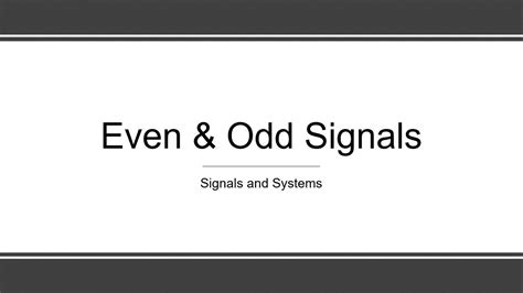 Even And Odd Signals 15 Youtube