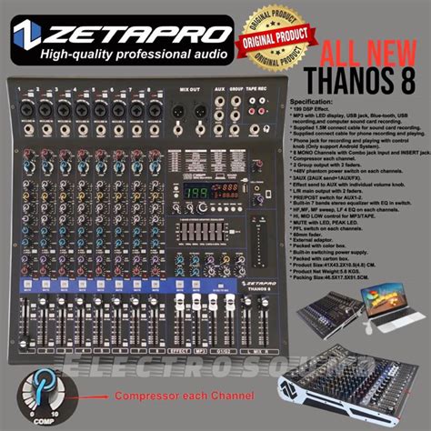 Jual MIXER AUDIO ZETAPRO THANOS 8 COMPRESSOR Zetapro Original