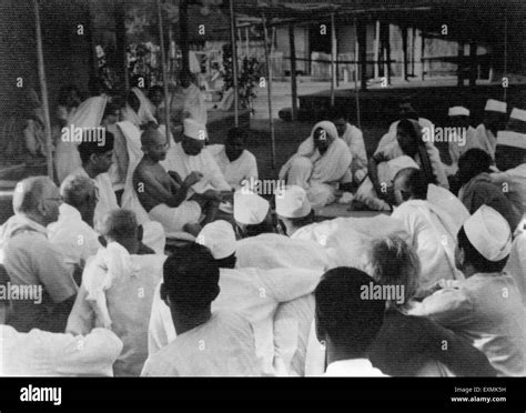 Mahatma Gandhi Speaking To Visitors At Sevagram Ashram No Mr