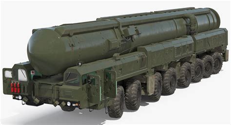 RT 2PM Topol Mobile Intercontinental Ballistic Missile Rigged 3D Model