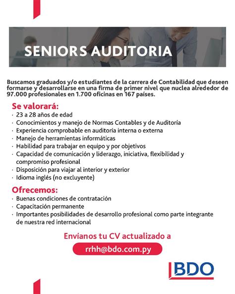 BDO PARAGUAY on Twitter n BDO nos encontramos en la búsqueda de