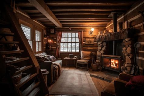 Cozy Cabin Retreat With Roaring Fire Warm Blankets Hot Chocolate