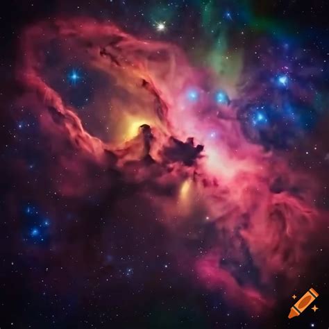 Cosmic Nebula Forming Colorful Flower Energy On Craiyon