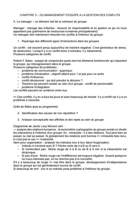 Chapitre 3 Notes De Cours 3 Chapitre 3 Du Management Dequipe A