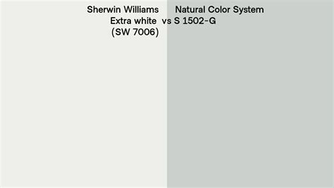 Sherwin Williams Extra White Sw 7006 Vs Natural Color System S 1502 G