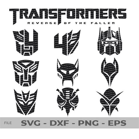 Transformer SVG Faces, Autobot Logo Transformers SVG PNG Cut - Inspire Uplift