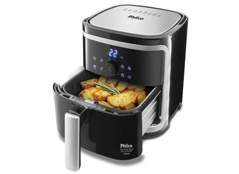 Fritadeira Elétrica Sem óleo Air Fryer Philco Gourmet Black Plus PFR16P