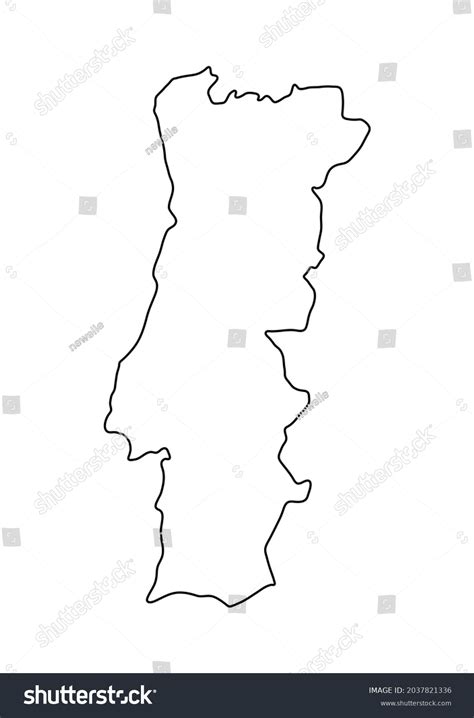 Portugal Outline Flag Map Vector Illustration Stock Vector Royalty