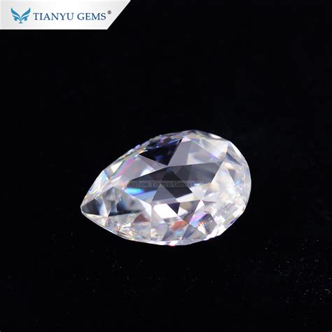 Tianyu Gems Ct D Vvs Pear Shape Double Face Rose Cutting Moissanite