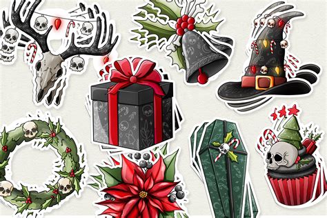 Creepy Christmas Clipart Alternative Gothic Christmas Png Files Dark