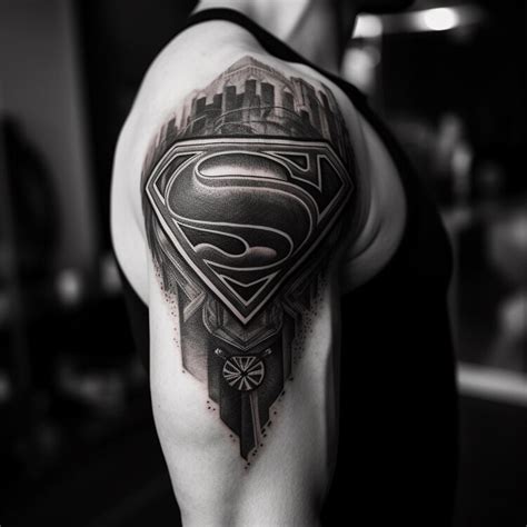 Black Superman Logo Tattoo