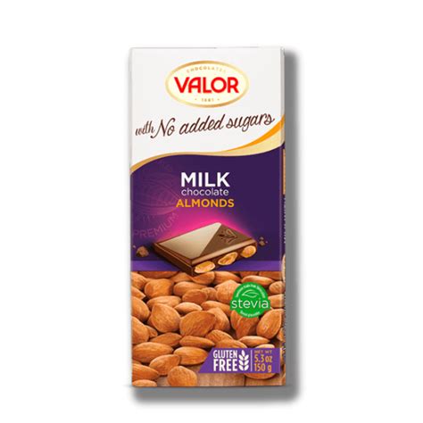 Valor Milk Chocolate Whole Almond No Added Sugar Sugar Free Heaven