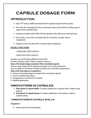 Fillable Online Capsule Dosage Form Pharmaquest Fax Email Print