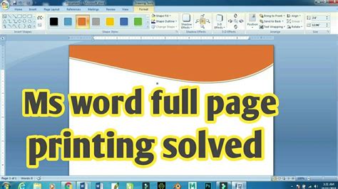 Ms word printing problem solve full page printing print कर without