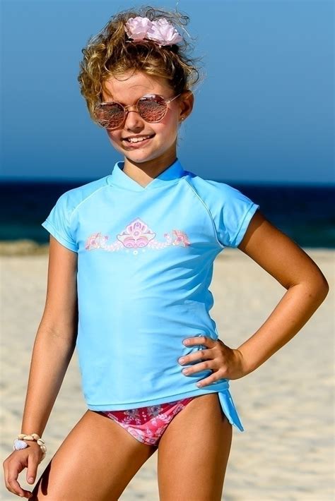 Girls Rash Guard And Bikini Set