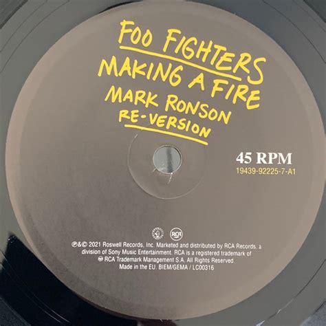 Foo Fighters Making A Fire Mark Ronson Re Version Chasing Birds