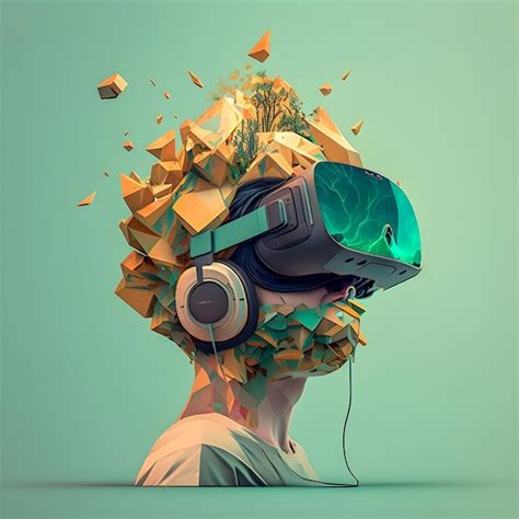 Premium Photo | Life in metaverse virtual reality addiction collage art ...