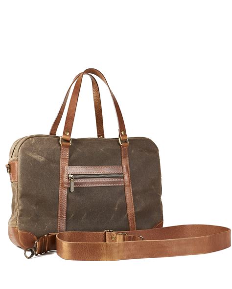 Waxed canvas satchel in filed tan brown | InnesBags