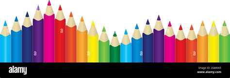 Colored Pencil Border Pencils lined up Stock Vector Image & Art - Alamy