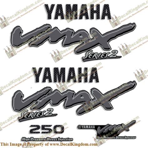 Yamaha 250hp Vmax Series Ii Decals Silver