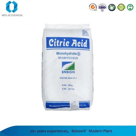 Ensign Brangcitric Acid Monohydrate Anhydrous Bp Ep USP China Citric