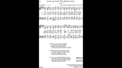 Lord Our Lord Thy Glorious Name The Book Of Praise 005 [organ Vocal] Youtube