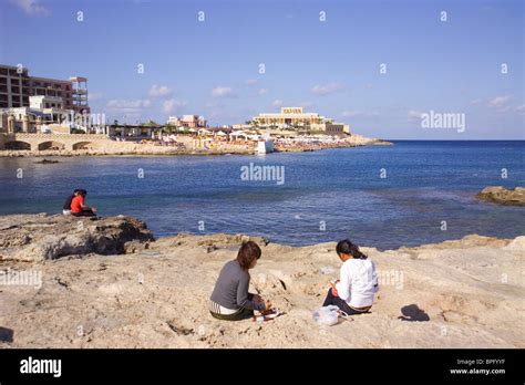 St George's Bay, Malta Stock Photo - Alamy