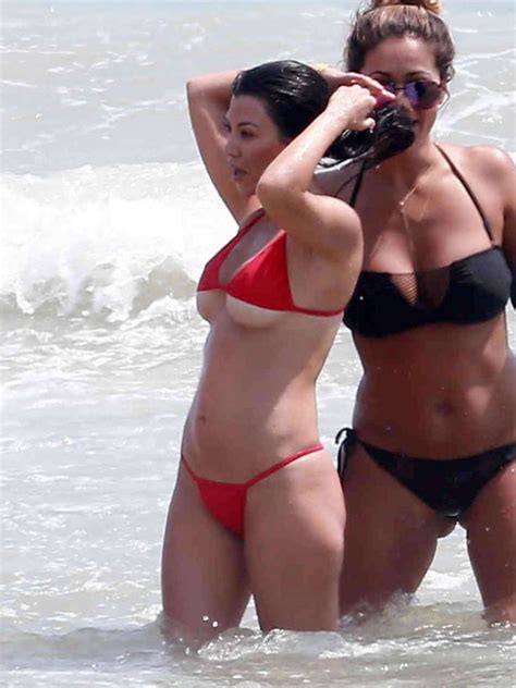 Kourtney Kardashian In Red Bikini Gotceleb