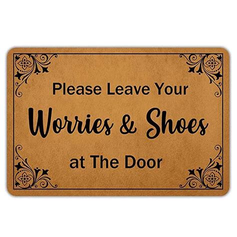 Front Door Mat Welcome Mat Please Leave Your Worries Shoes At The