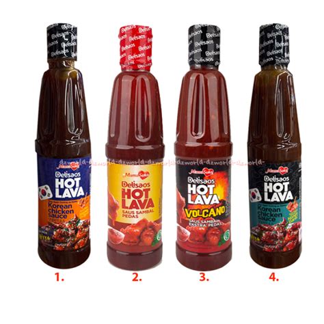 Mamasuka Delisaos 320ml Hot Lava Volcano Saus Sambal Extra Pedas Hot Lava Original Honey