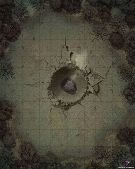 Forest Crater Dandd Map For Roll20 And Tabletop Dice Grimorium