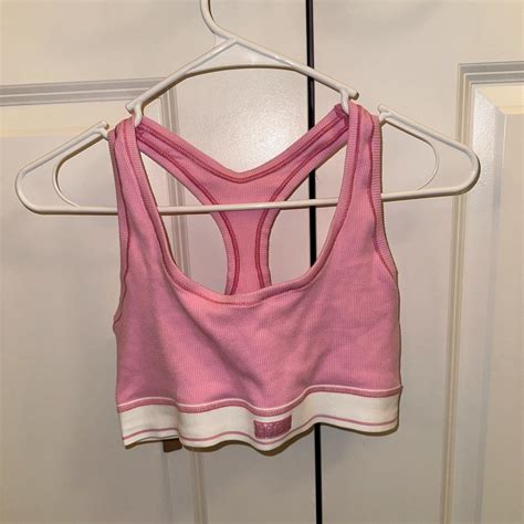 Bubblegum Pink Skims Cotton Rib Racerback Bra Brand Depop