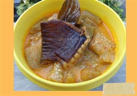 Resep Lodeh Iwak Pe Terong Ungu Oleh Resep Magic Anak Kos Cookpad