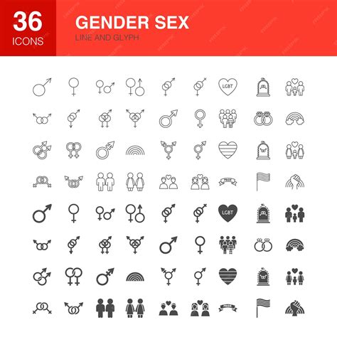 Premium Vector Gender Sex Line Web Glyph Icons